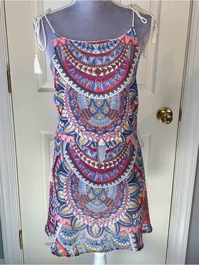 Earthbound Geometric Rope-Tie Cut-Out CoverUp Dress, Size XXL, NWT.